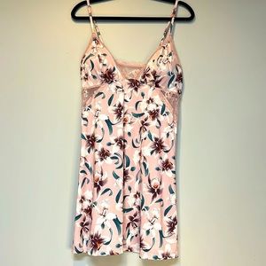La Vie En Rose Microfibre Teddy Nightgown Soft Sleep Lace Trimmed Size Large